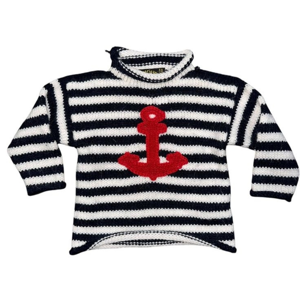 American South Side Alpaca Wool Anchor Sweater